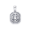 18K White Gold Emerald Diamond Pendant (0.80 ctw)