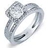 14K Pav� Set Radiant Cut Engagement Ring (1.32 ctw)