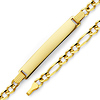 4mm 14K Yellow Gold Figaro ID Bracelet