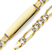 7mm Figaro Pave ID Bracelet