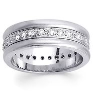 Diamond Wedding Band 14K White Gold 0.56 TCW