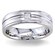 Diamond Wedding Band 14K White Gold 0.10 TCW