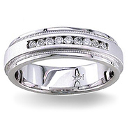 Diamond Wedding Band 14K White Gold 0.20 TCW