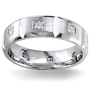 Diamond Wedding Band 14K White Gold 0.40 TCW