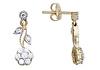 Two Tone Flower CZ Earrings