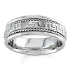 8mm Greek Key Hand Braided 14K White Gold Wedding Band
