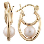 Oval Pearl Hoop Earrings