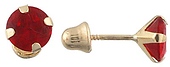 January Garnet CZ Birthstone Earring