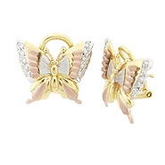 Tri Color Butterfly Earrings 