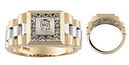 Two-Tone White CZ Ring