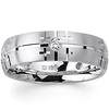Diamond Bezel Cross Design 14K White Gold Wedding Band