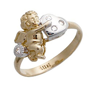 Heart Angel CZ Ring