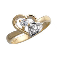 White CZ Heart Promise Ring