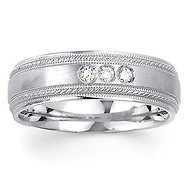 Bezel Round Diamond 14K Wedding Ring