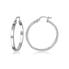 Flat Medium Sterling Silver Hoops