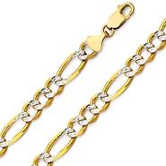 9mm White Pave Figaro Chain