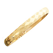 14K Diamond Texture Flexible Bangle