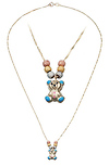 Singapore Link Bear Charm Necklace