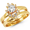 14K Yellow Gold CZ Wedding Ring Set