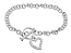Silver Heart CZ Tag Bracelet