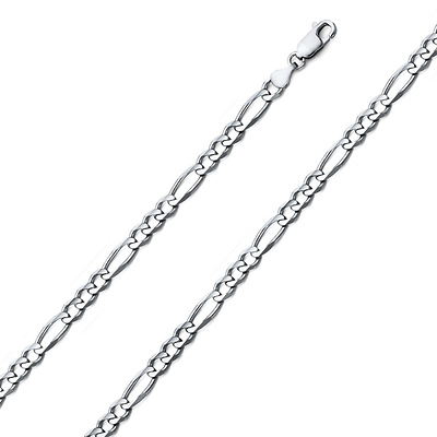 4.5mm Figaro Silver Bracelet