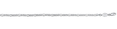 4mm Silver Figaro Bracelet
