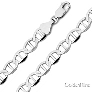 9mm Mariner Link Sterling Silver Chain Bracelet