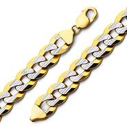 11mm White Pave Curb (Cuban) Bracelet
