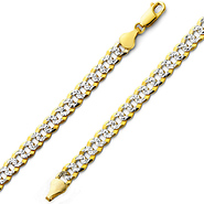 6mm White Pave Curb (Cuban) Bracelet