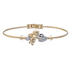 14k Two-Tone Angel Heart CZ Bangle