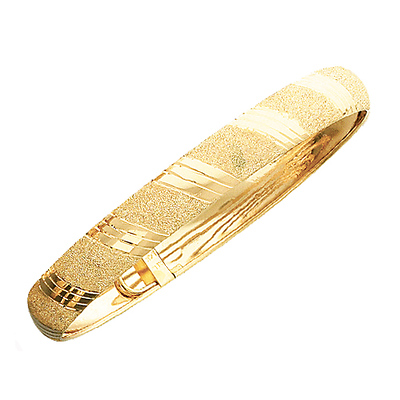 Striped Satin 14K Gold Bangle