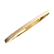 14K Tri-Color Gold Bangle Bracelet