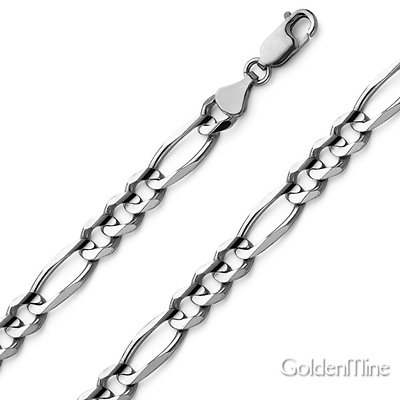 7mm Figaro Gold Bracelet