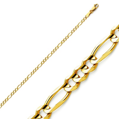 2.5mm Figaro Gold Bracelet