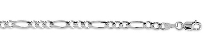 3.7mm Figaro 18k Gold Bracelet