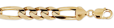 12mm Figaro Gold Bracelet