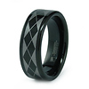 Diamond Pattern Black Tungsten Wedding Band