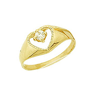 Open Heart CZ Promise Ring