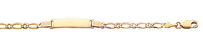 14K Yellow Gold Figaro ID Bracelet