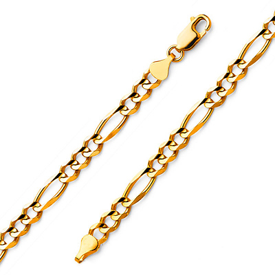 4.5mm Figaro 18k Gold Bracelet