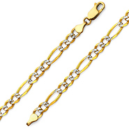 5mm White Pave Figaro Bracelet
