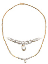 Diamond cz necklace in two tone gold.