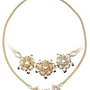 Flower necklace in tri color 14kt gold.