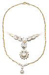 14kt two tone gold diamond cz necklace.