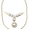 14kt two tone gold diamond cz necklace.