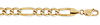9mm Yellow Pave Figaro Gold Bracelet