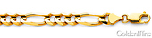 7mm Men's Figaro 18K Yellow Gold Chain Necklace