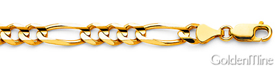 7mm Men's Figaro 18K Yellow Gold Chain Necklace
