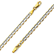 4mm White Pave Flat Mariner Bracelet