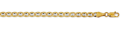 4mm White Pave Mariner Gold Bracelet
